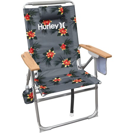 Hurley Hi-Boy Wood Arm Beach Chair, Moana, Storm CHHRHBMSTM